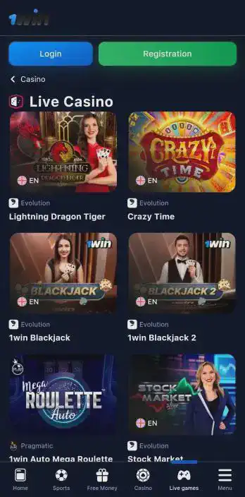 1win Live games