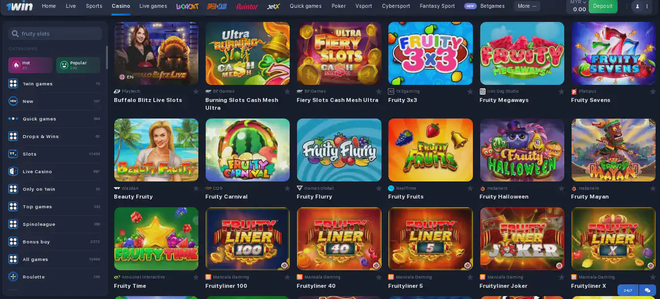 1win Fruit slots