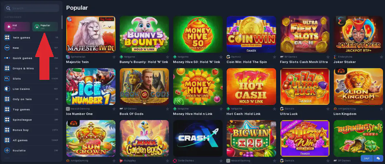 1win online Games