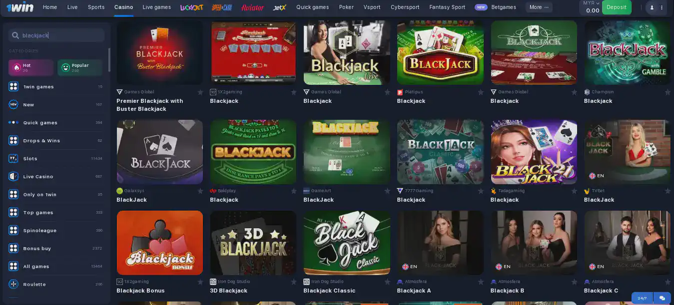 live games at 1win
