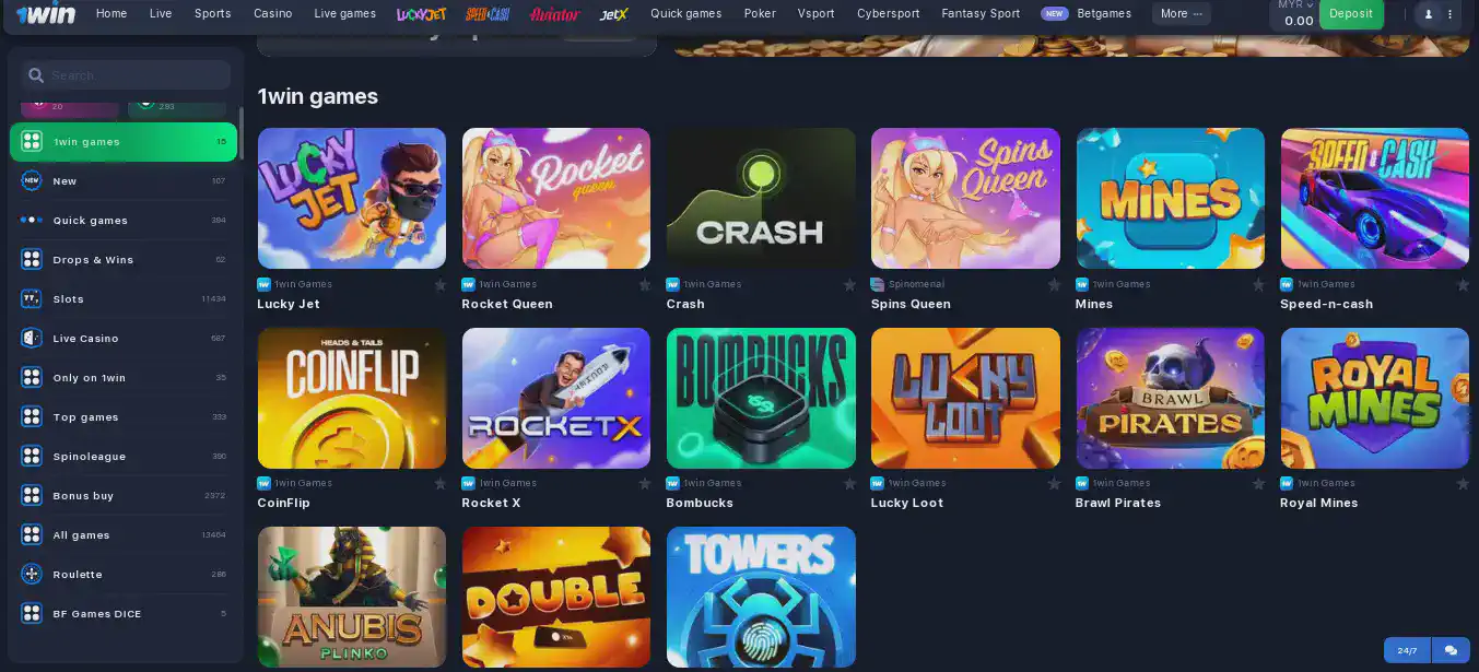 1win slot games online