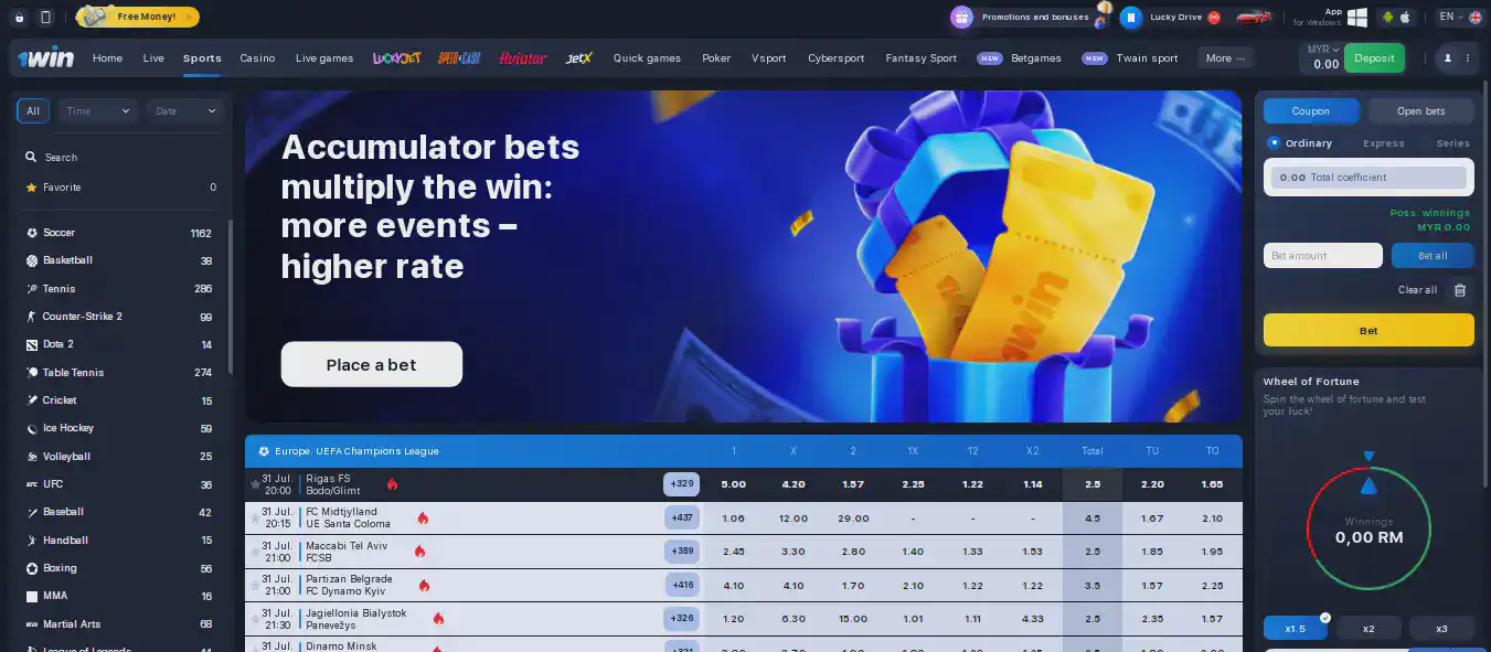1win Sports Betting
