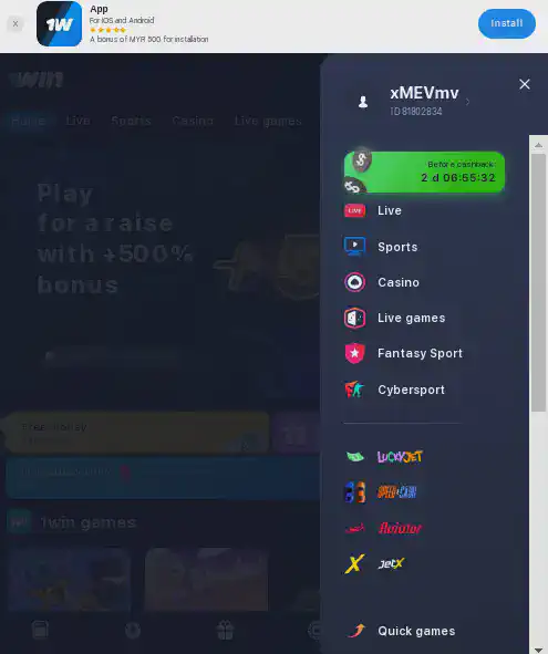 1win app Android