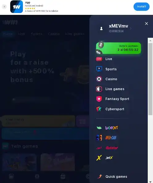 1win app Android