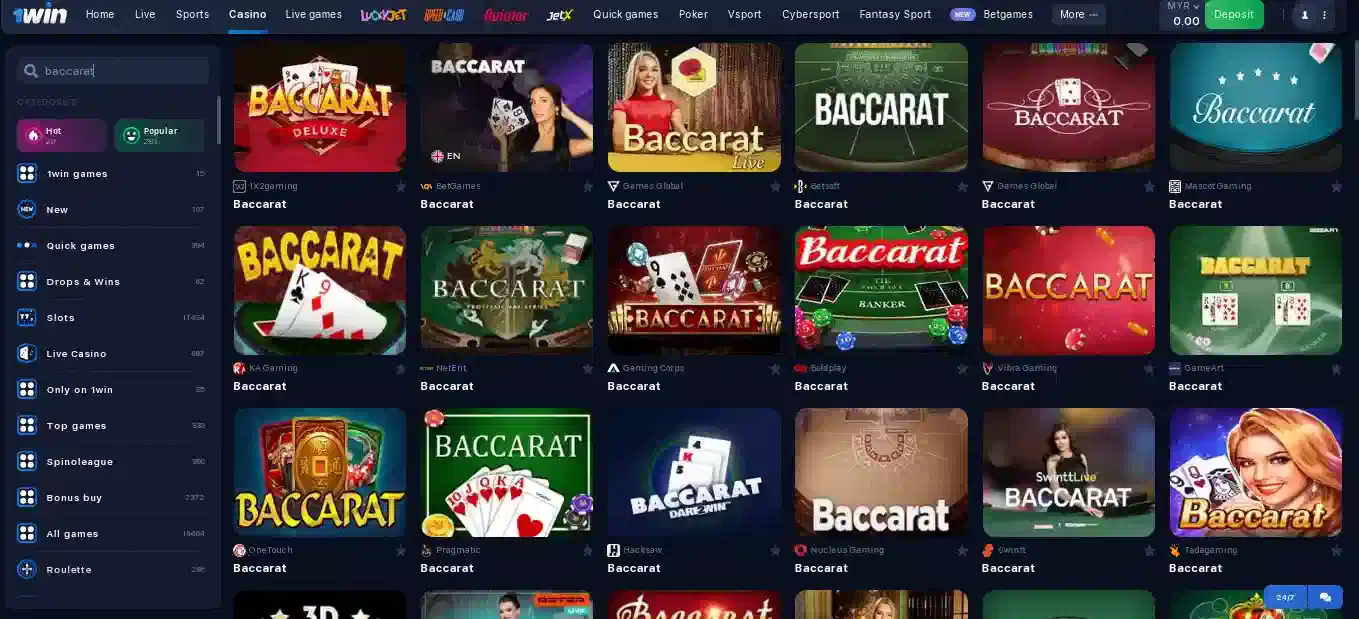 1win baccarat