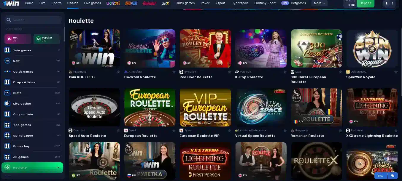 1win roulette