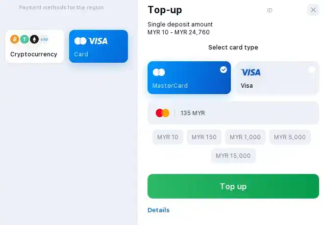 deposit by card