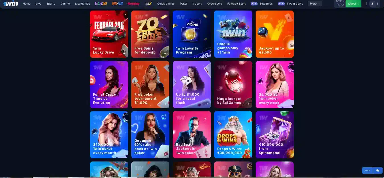 tournaments at 1win casino
